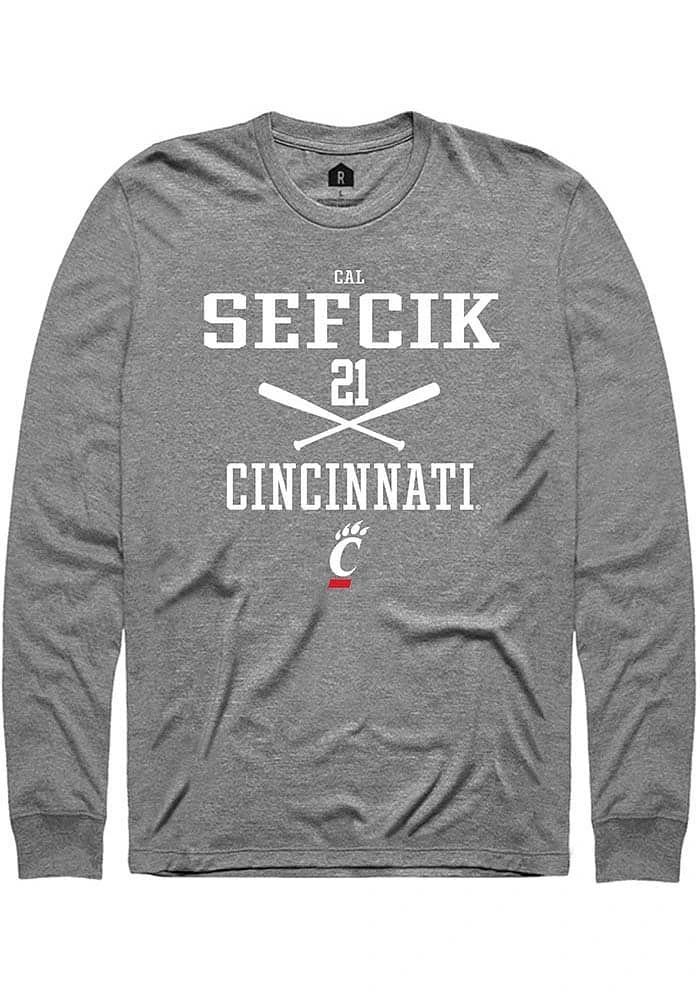 Cal Sefcik  Cincinnati Bearcats Graphite Rally NIL Sport Icon Long Sleeve T Shirt