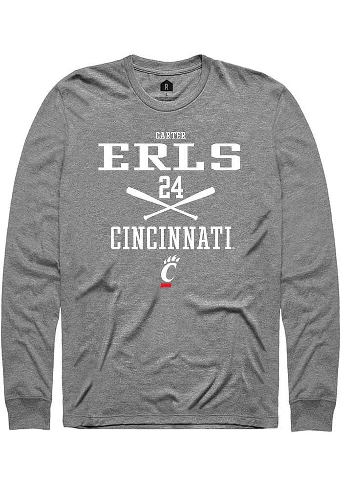 Carter Erls Cincinnati Bearcats Graphite Rally NIL Sport Icon Long Sleeve T Shirt