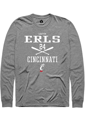 Carter Erls  Cincinnati Bearcats Graphite Rally NIL Sport Icon Long Sleeve T Shirt