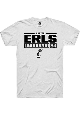 Carter Erls Cincinnati Bearcats Rally NIL Stacked Box Short Sleeve T Shirt