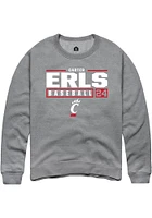 Carter Erls  Rally Cincinnati Bearcats Mens Graphite NIL Stacked Box Long Sleeve Crew Sweatshirt