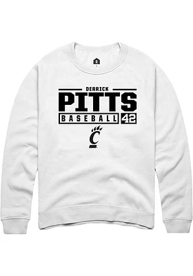Derrick Pitts Rally Cincinnati Bearcats Mens NIL Stacked Box Long Sleeve Crew Sweatshirt