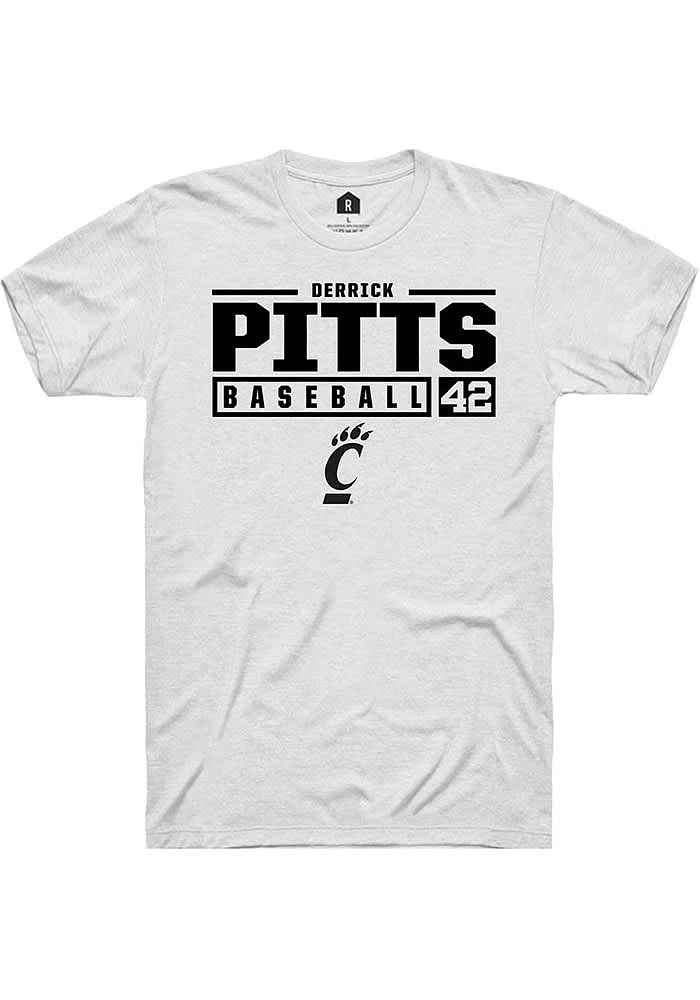 Derrick Pitts Cincinnati Bearcats Rally NIL Stacked Box Short Sleeve T Shirt