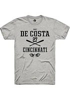 Eric De Costa  Cincinnati Bearcats Ash Rally NIL Sport Icon Short Sleeve T Shirt