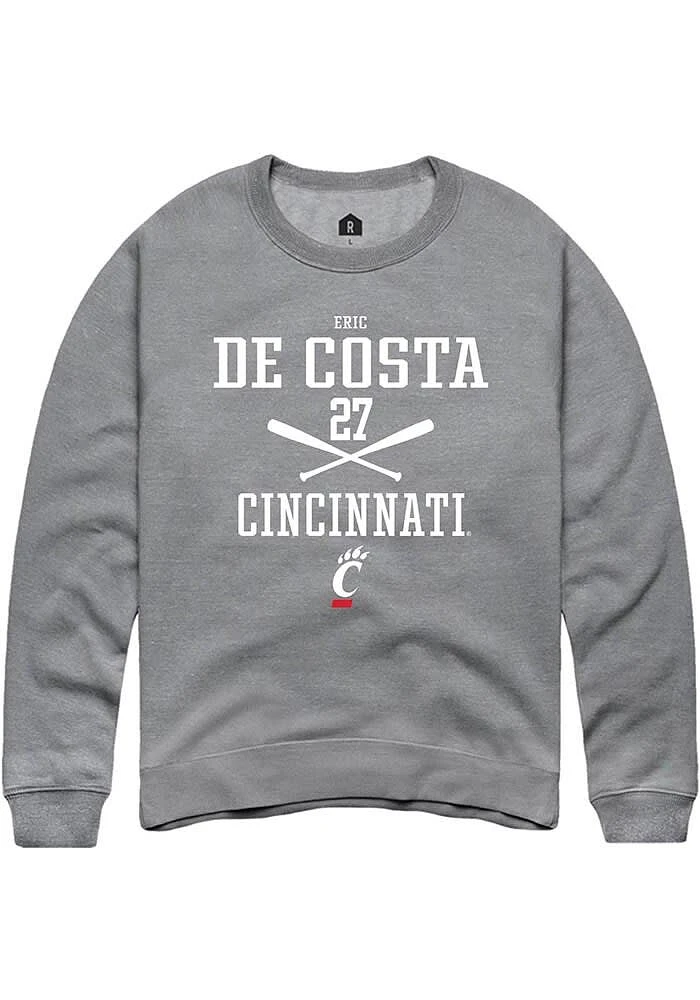 Eric De Costa Rally Cincinnati Bearcats Mens Graphite NIL Sport Icon Long Sleeve Crew Sweatshirt