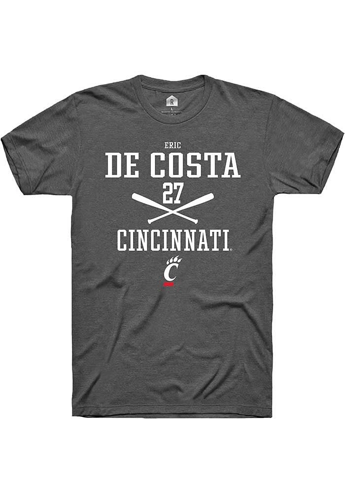 Eric De Costa  Cincinnati Bearcats Dark Grey Rally NIL Sport Icon Short Sleeve T Shirt