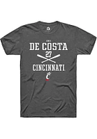 Eric De Costa  Cincinnati Bearcats Dark Grey Rally NIL Sport Icon Short Sleeve T Shirt