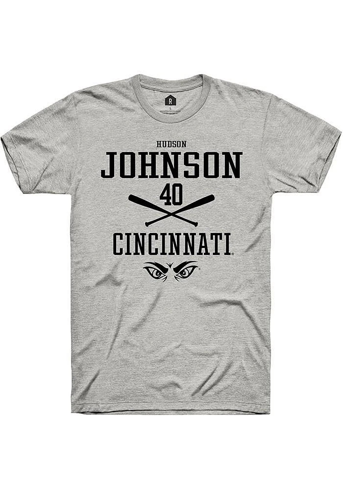 Hudson Johnson  Cincinnati Bearcats Ash Rally NIL Sport Icon Short Sleeve T Shirt