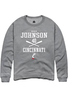 Hudson Johnson  Rally Cincinnati Bearcats Mens Graphite NIL Sport Icon Long Sleeve Crew Sweatshirt