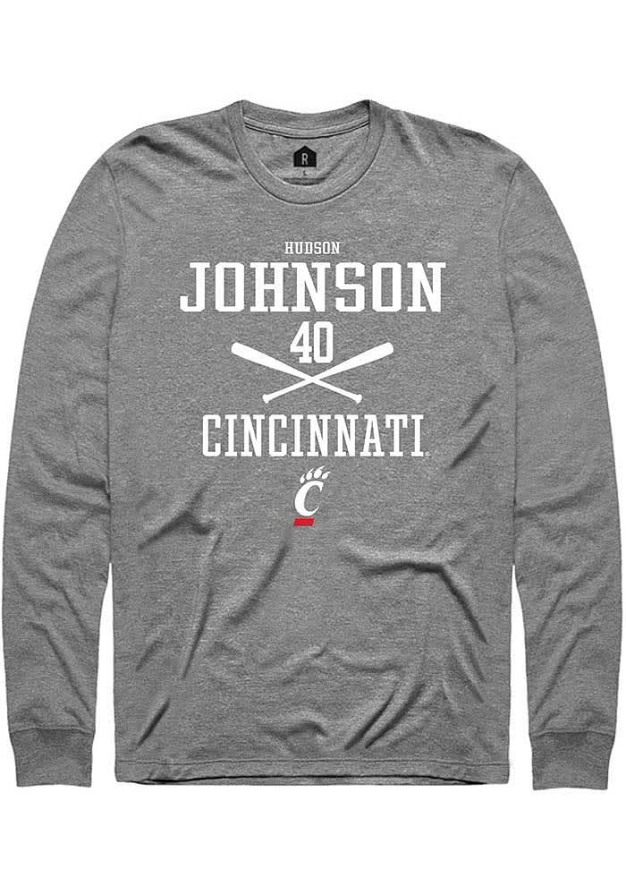 Hudson Johnson  Cincinnati Bearcats Graphite Rally NIL Sport Icon Long Sleeve T Shirt