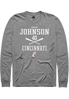 Hudson Johnson  Cincinnati Bearcats Graphite Rally NIL Sport Icon Long Sleeve T Shirt