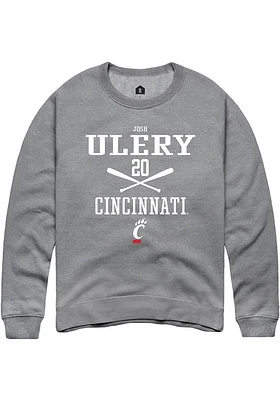 Josh Ulery  Rally Cincinnati Bearcats Mens Graphite NIL Sport Icon Long Sleeve Crew Sweatshirt