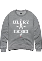 Josh Ulery  Rally Cincinnati Bearcats Mens Graphite NIL Sport Icon Long Sleeve Crew Sweatshirt