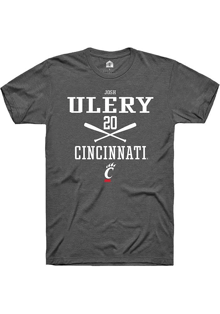Josh Ulery  Cincinnati Bearcats Dark Grey Rally NIL Sport Icon Short Sleeve T Shirt
