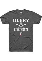 Josh Ulery  Cincinnati Bearcats Dark Grey Rally NIL Sport Icon Short Sleeve T Shirt