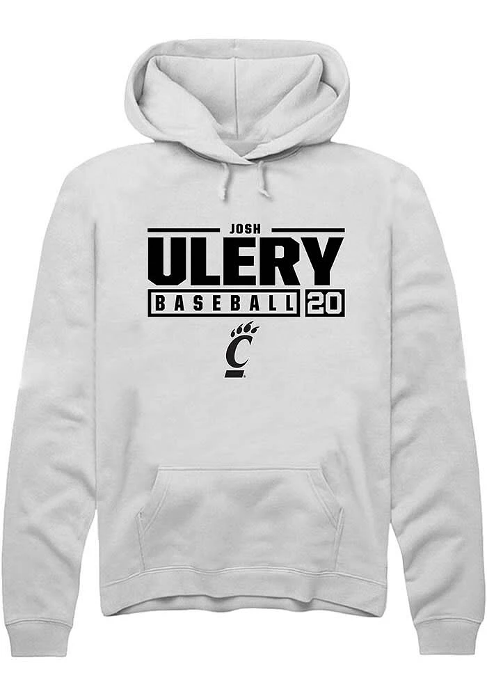 Josh Ulery Rally Cincinnati Bearcats Mens NIL Stacked Box Long Sleeve Hoodie