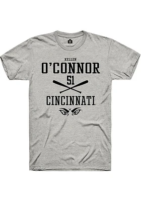 Kellen O'Connor  Cincinnati Bearcats Ash Rally NIL Sport Icon Short Sleeve T Shirt