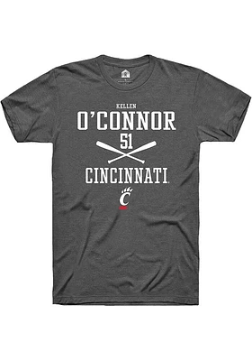 Kellen O'Connor  Cincinnati Bearcats Dark Grey Rally NIL Sport Icon Short Sleeve T Shirt