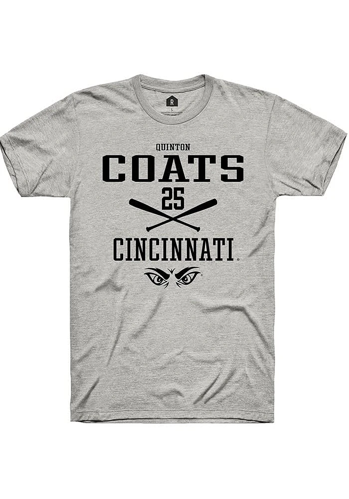 Quinton Coats Cincinnati Bearcats Ash Rally NIL Sport Icon Short Sleeve T Shirt
