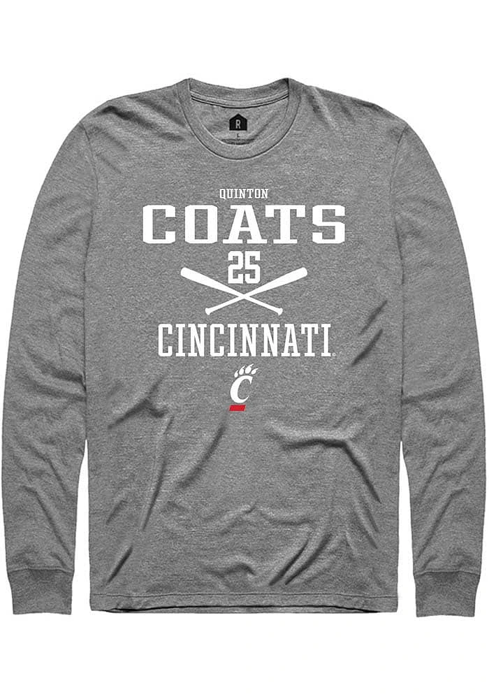 Quinton Coats Cincinnati Bearcats Graphite Rally NIL Sport Icon Long Sleeve T Shirt
