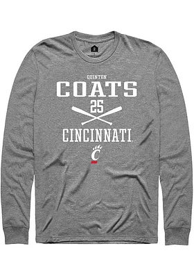 Quinton Coats  Cincinnati Bearcats Graphite Rally NIL Sport Icon Long Sleeve T Shirt