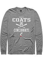 Quinton Coats  Cincinnati Bearcats Graphite Rally NIL Sport Icon Long Sleeve T Shirt