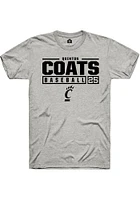 Quinton Coats  Cincinnati Bearcats Ash Rally NIL Stacked Box Short Sleeve T Shirt