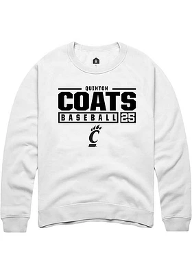 Quinton Coats Rally Cincinnati Bearcats Mens NIL Stacked Box Long Sleeve Crew Sweatshirt