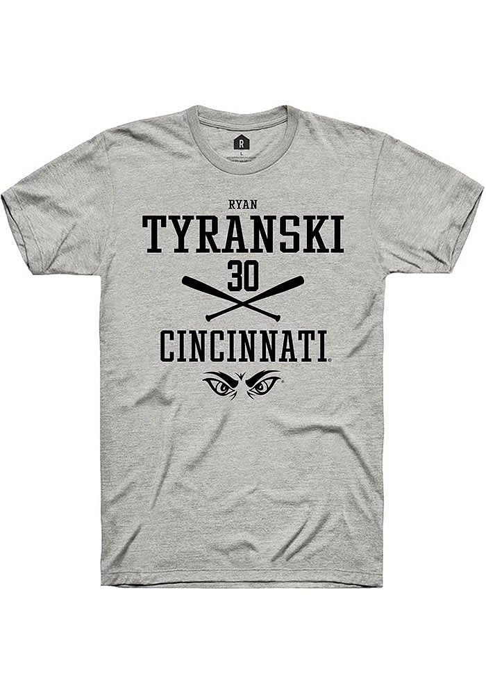 Ryan Tyranski Cincinnati Bearcats Ash Rally NIL Sport Icon Short Sleeve T Shirt