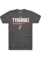 Ryan Tyranski  Cincinnati Bearcats Dark Grey Rally NIL Stacked Box Short Sleeve T Shirt