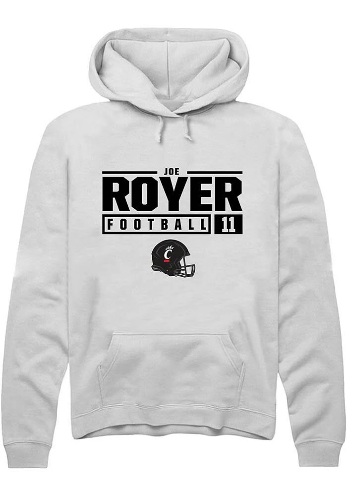 Joe Royer Rally Cincinnati Bearcats Mens NIL Stacked Box Long Sleeve Hoodie