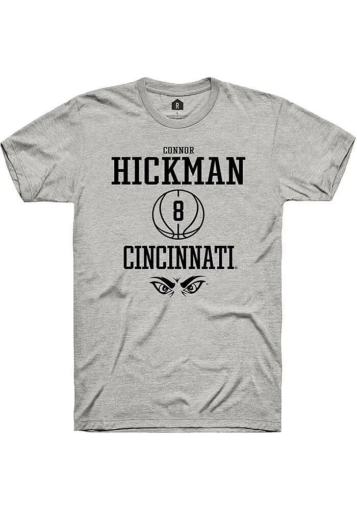 Connor Hickman  Cincinnati Bearcats Ash Rally NIL Sport Icon Short Sleeve T Shirt