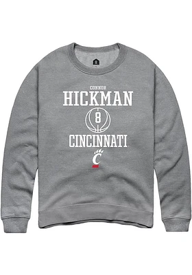 Connor Hickman  Rally Cincinnati Bearcats Mens Graphite NIL Sport Icon Long Sleeve Crew Sweatshirt