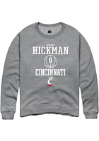 Connor Hickman  Rally Cincinnati Bearcats Mens Graphite NIL Sport Icon Long Sleeve Crew Sweatshirt