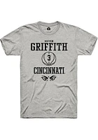 Rayvon Griffith  Cincinnati Bearcats Ash Rally NIL Sport Icon Short Sleeve T Shirt