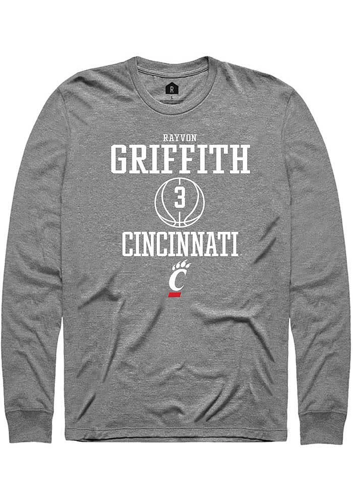 Rayvon Griffith  Cincinnati Bearcats Graphite Rally NIL Sport Icon Long Sleeve T Shirt