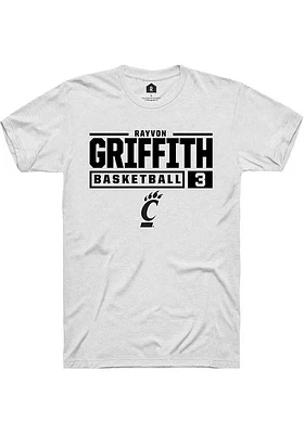 Rayvon Griffith Cincinnati Bearcats Rally NIL Stacked Box Short Sleeve T Shirt