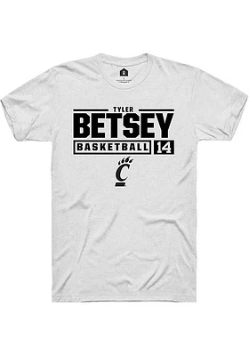 Tyler Betsey Cincinnati Bearcats Rally NIL Stacked Box Short Sleeve T Shirt