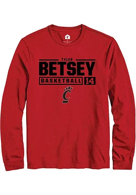 Tyler Betsey Cincinnati Bearcats Rally NIL Stacked Box Long Sleeve T Shirt