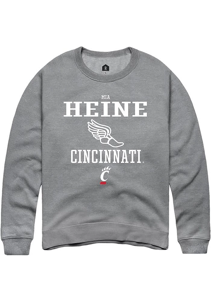 Mia Heine Rally Cincinnati Bearcats Mens Graphite NIL Sport Icon Long Sleeve Crew Sweatshirt