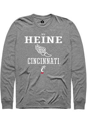 Mia Heine  Cincinnati Bearcats Graphite Rally NIL Sport Icon Long Sleeve T Shirt