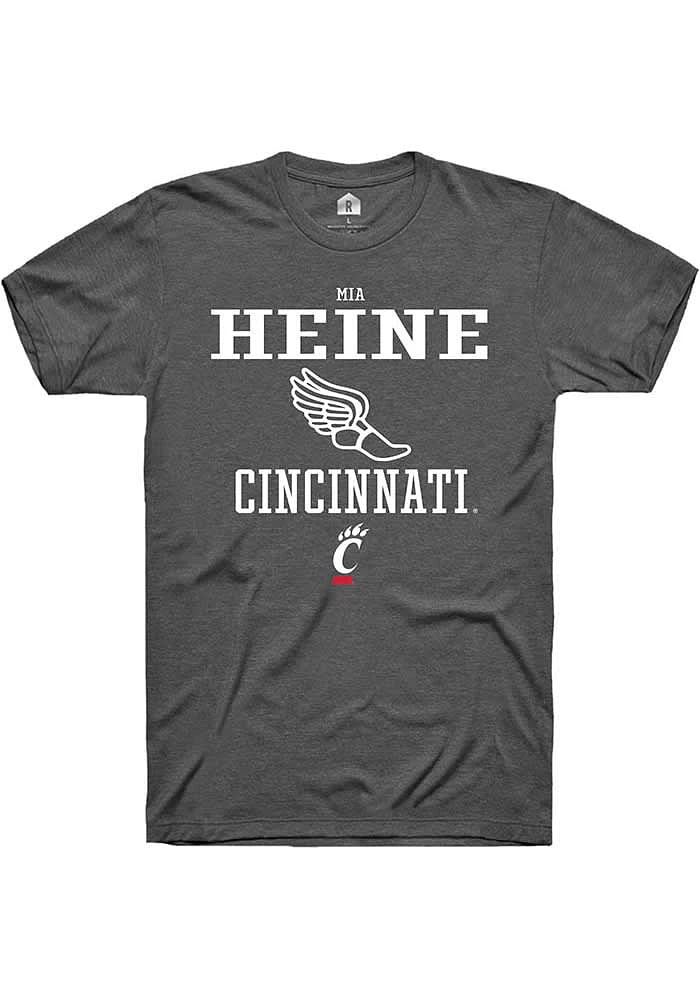 Mia Heine Cincinnati Bearcats Dark Grey Rally NIL Sport Icon Short Sleeve T Shirt