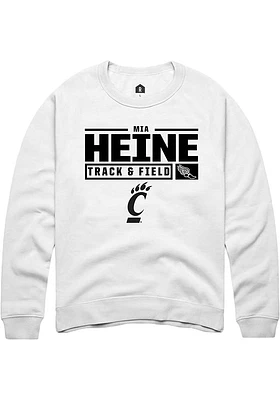 Mia Heine Rally Cincinnati Bearcats Mens NIL Stacked Box Long Sleeve Crew Sweatshirt