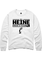 Mia Heine Rally Cincinnati Bearcats Mens NIL Stacked Box Long Sleeve Crew Sweatshirt