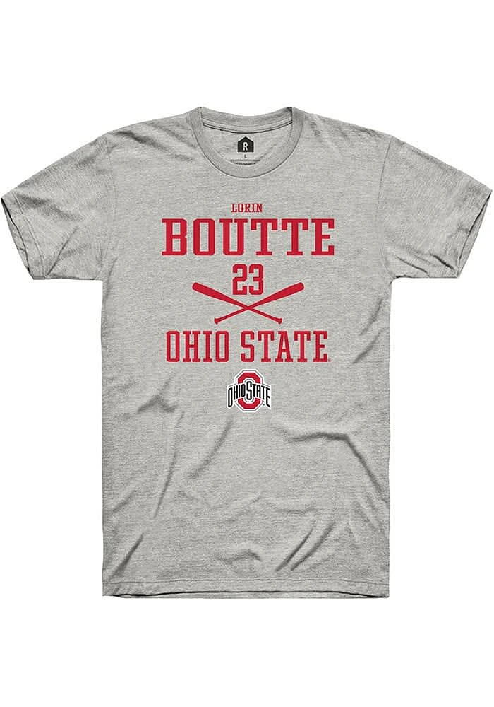 Lorin Boutté Ohio State Buckeyes Ash Rally NIL Sport Icon Short Sleeve T Shirt