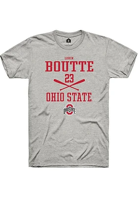 Lorin Boutté  Ohio State Buckeyes Ash Rally NIL Sport Icon Short Sleeve T Shirt