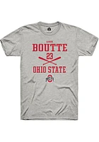 Lorin Boutté  Ohio State Buckeyes Ash Rally NIL Sport Icon Short Sleeve T Shirt