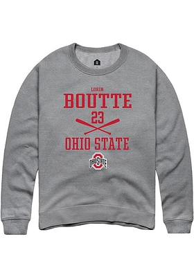 Lorin Boutté  Rally Ohio State Buckeyes Mens Graphite NIL Sport Icon Long Sleeve Crew Sweatshirt