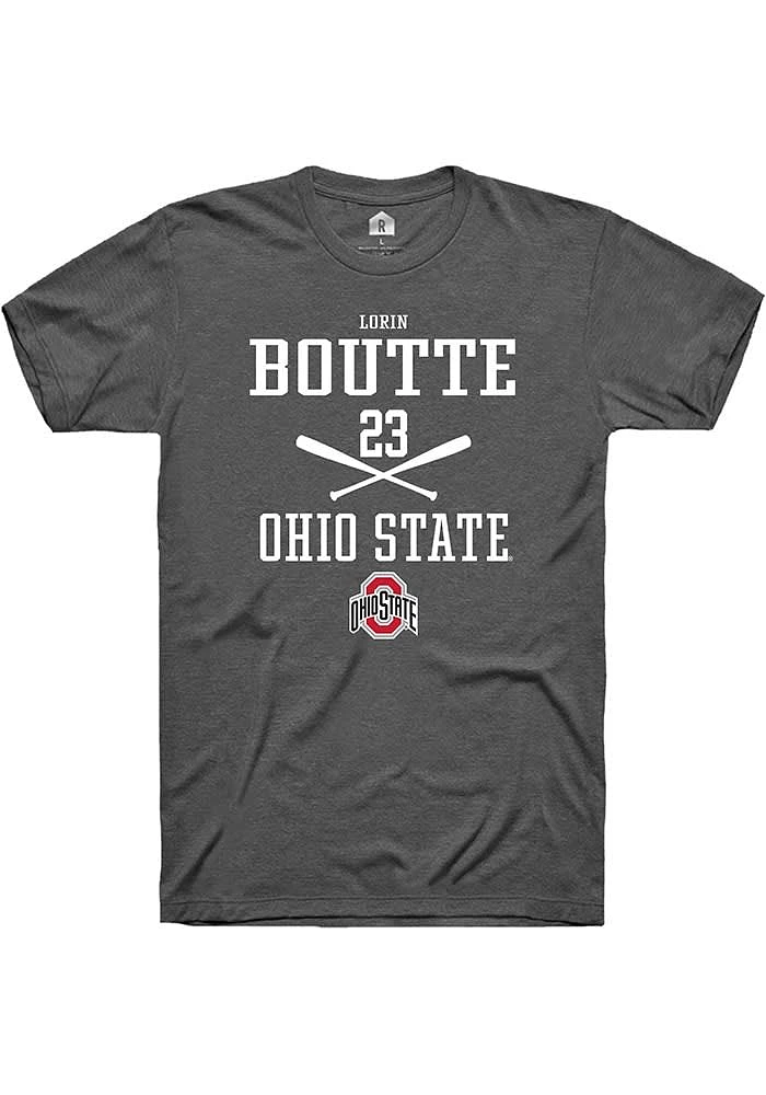 Lorin Boutté Ohio State Buckeyes Dark Grey Rally NIL Sport Icon Short Sleeve T Shirt