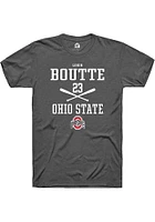 Lorin Boutté  Ohio State Buckeyes Dark Grey Rally NIL Sport Icon Short Sleeve T Shirt